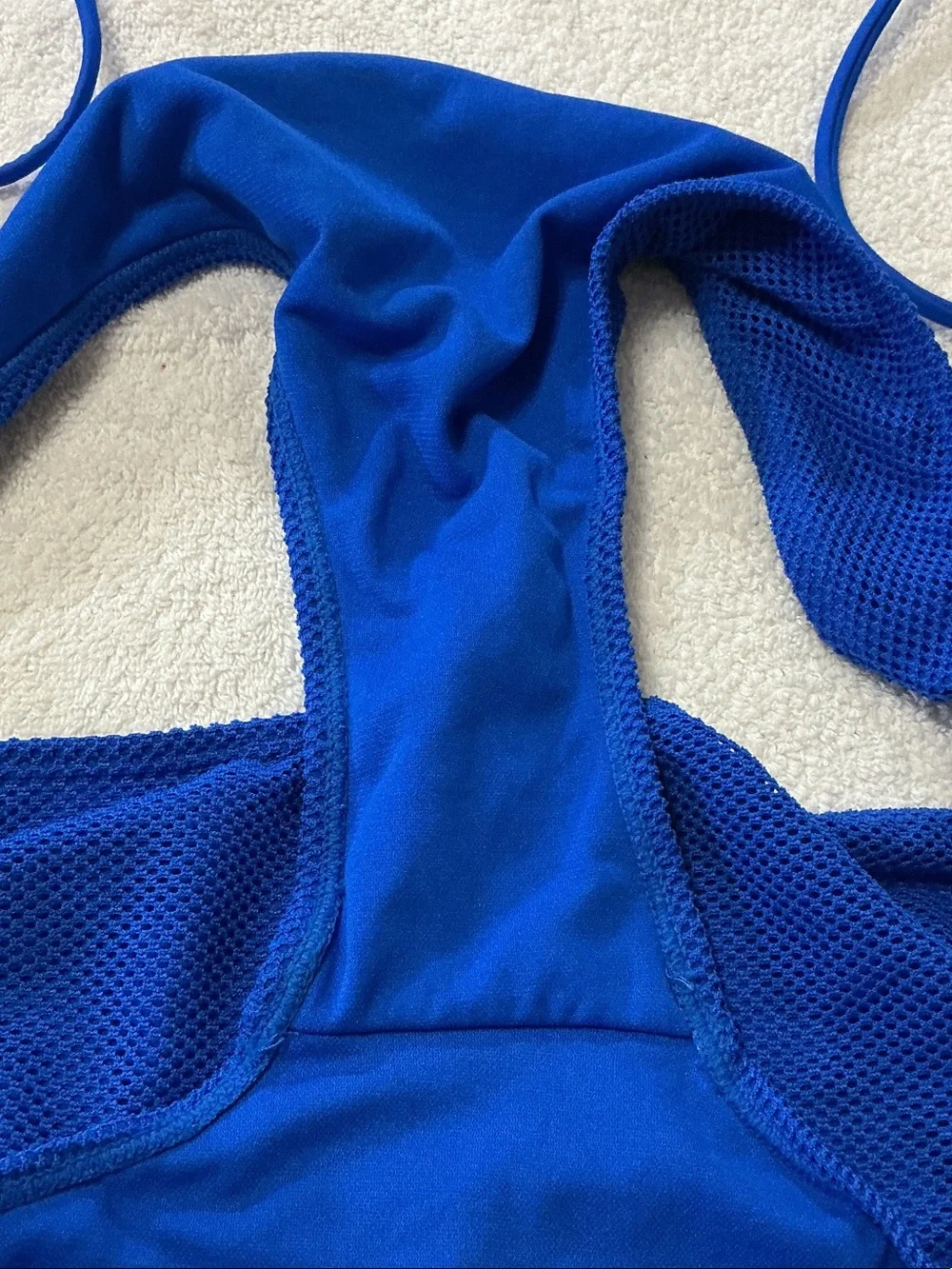 No Boundaries Royal Blue Textured Triangle Bikini Set